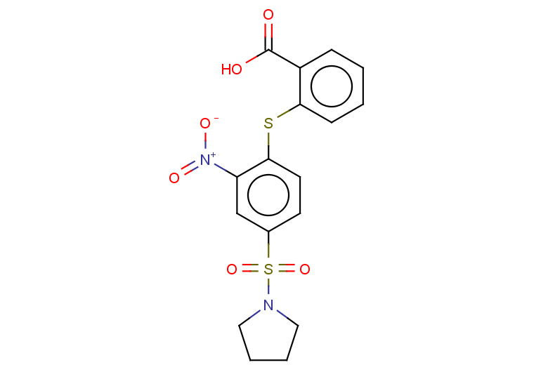 2-{[2-nitro-4-(pyrrolidine-1-sulfonyl)phenyl]sulfanyl}benzoic acid
