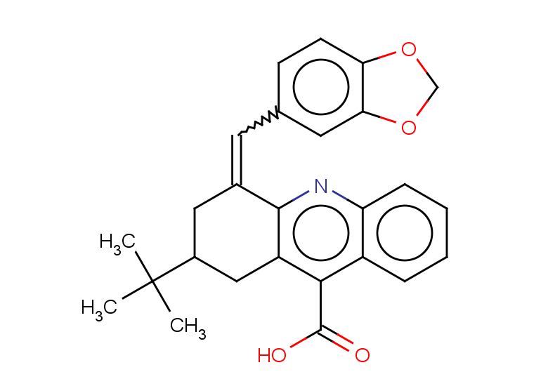 4-(1,3-dioxaindan-5-ylmethylidene)-2-tert-butyl-1,2,3,4-tetrahydroacridine-9-carboxylic acid