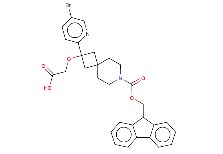 2-{[2-(5-bromopyridin-2-yl)-7-{[(9H-fluoren-9-yl)methoxy]carbonyl}-7-azaspiro[3.5]nonan-2-yl]oxy}acetic acid