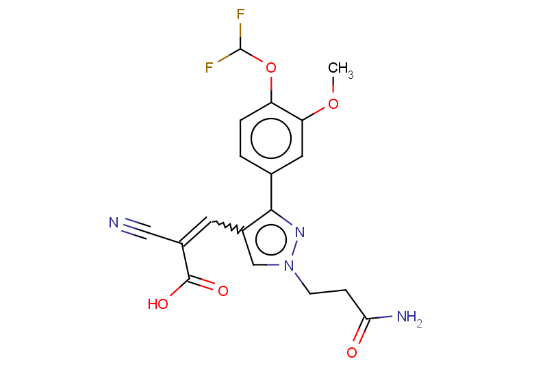 3-[1-(2-carbamoylethyl)-3-[4-(difluoromethoxy)-3-methoxyphenyl]-1H-pyrazol-4-yl]-2-cyanoprop-2-enoic acid