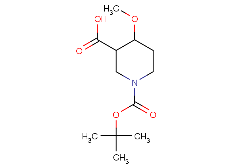 1-[(tert-butoxy)carbonyl]-4-methoxypiperidine-3-carboxylic acid, Mixture of diastereomers