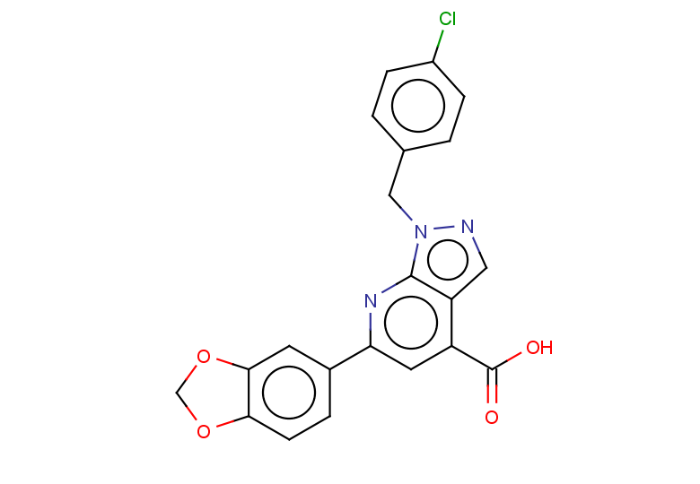 6-(1,3-dioxaindan-5-yl)-1-[(4-chlorophenyl)methyl]-1H-pyrazolo[3,4-b]pyridine-4-carboxylic acid