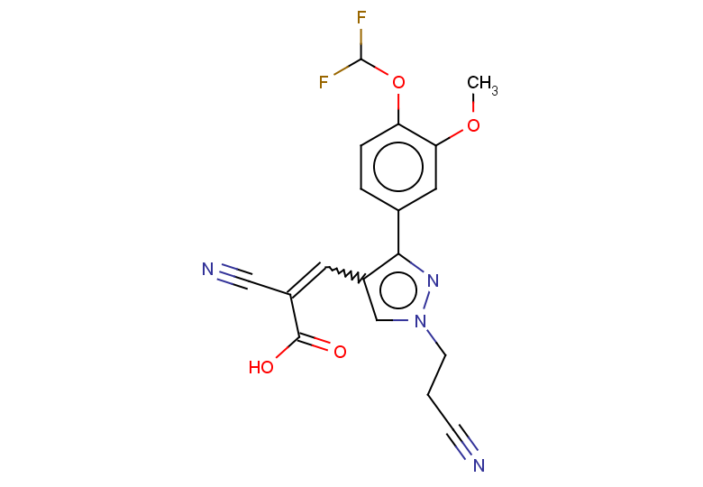 2-cyano-3-[1-(2-cyanoethyl)-3-[4-(difluoromethoxy)-3-methoxyphenyl]-1H-pyrazol-4-yl]prop-2-enoic acid