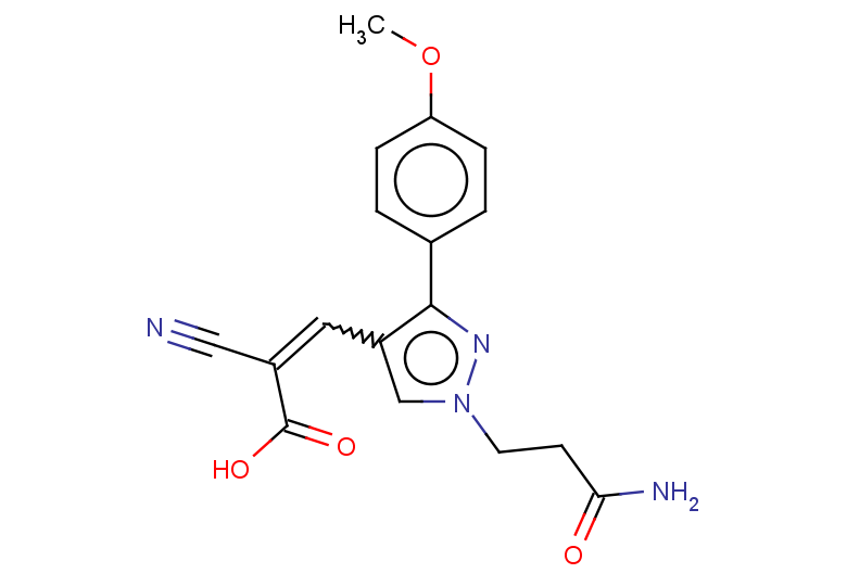 3-[1-(2-carbamoylethyl)-3-(4-methoxyphenyl)-1H-pyrazol-4-yl]-2-cyanoprop-2-enoic acid