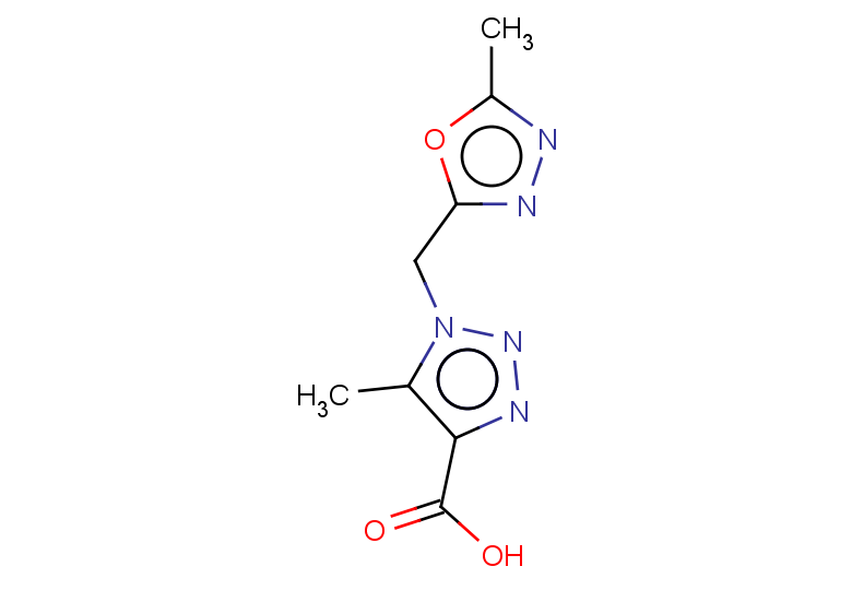 5-methyl-1-[(5-methyl-1,3,4-oxadiazol-2-yl)methyl]-1H-1,2,3-triazole-4-carboxylic acid