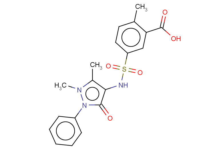 5-[(1,5-dimethyl-3-oxo-2-phenyl-2,3-dihydro-1H-pyrazol-4-yl)sulfamoyl]-2-methylbenzoic acid