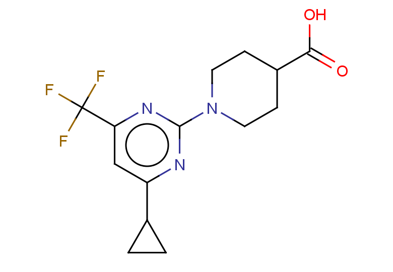 1-[4-cyclopropyl-6-(trifluoromethyl)pyrimidin-2-yl]piperidine-4-carboxylic acid