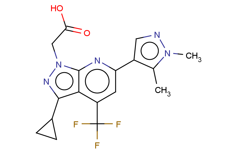 2-[3-cyclopropyl-6-(1,5-dimethyl-1H-pyrazol-4-yl)-4-(trifluoromethyl)-1H-pyrazolo[3,4-b]pyridin-1-yl]acetic acid