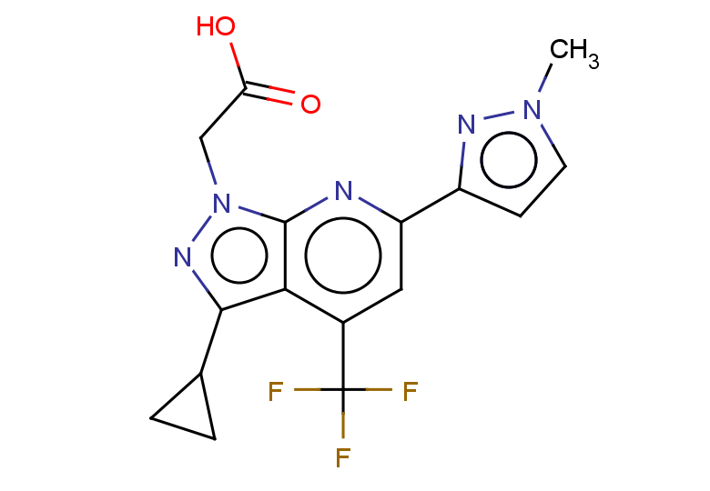 2-[3-cyclopropyl-6-(1-methyl-1H-pyrazol-3-yl)-4-(trifluoromethyl)-1H-pyrazolo[3,4-b]pyridin-1-yl]acetic acid