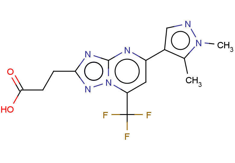 3-[5-(1,5-dimethyl-1H-pyrazol-4-yl)-7-(trifluoromethyl)-[1,2,4]triazolo[1,5-a]pyrimidin-2-yl]propanoic acid