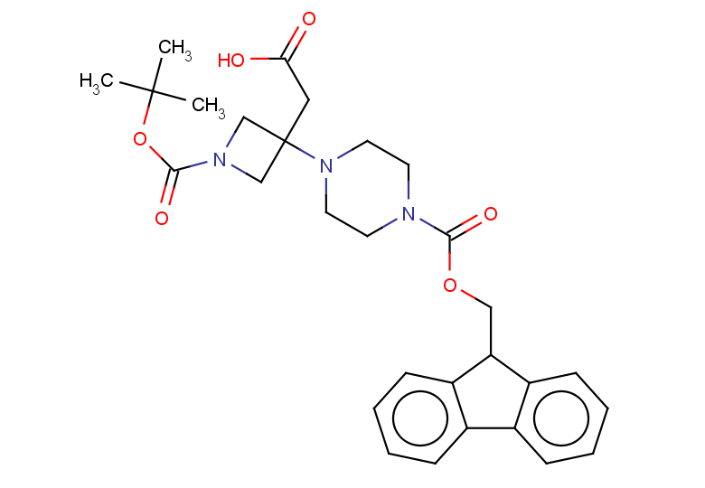 2-{1-[(tert-butoxy)carbonyl]-3-{4-[(9H-fluoren-9-ylmethoxy)carbonyl]piperazin-1-yl}azetidin-3-yl}acetic acid