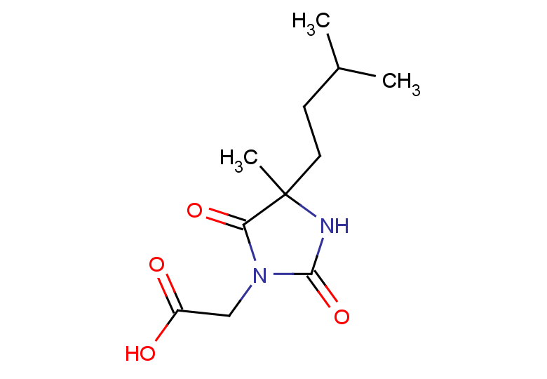 2-[4-methyl-4-(3-methylbutyl)-2,5-dioxoimidazolidin-1-yl]acetic acid