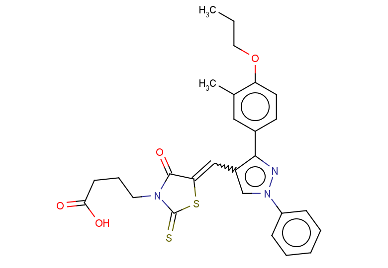 4-(5-{[3-(3-methyl-4-propoxyphenyl)-1-phenyl-1H-pyrazol-4-yl]methylidene}-4-oxo-2-sulfanylidene-1,3-thiazolidin-3-yl)butanoic acid