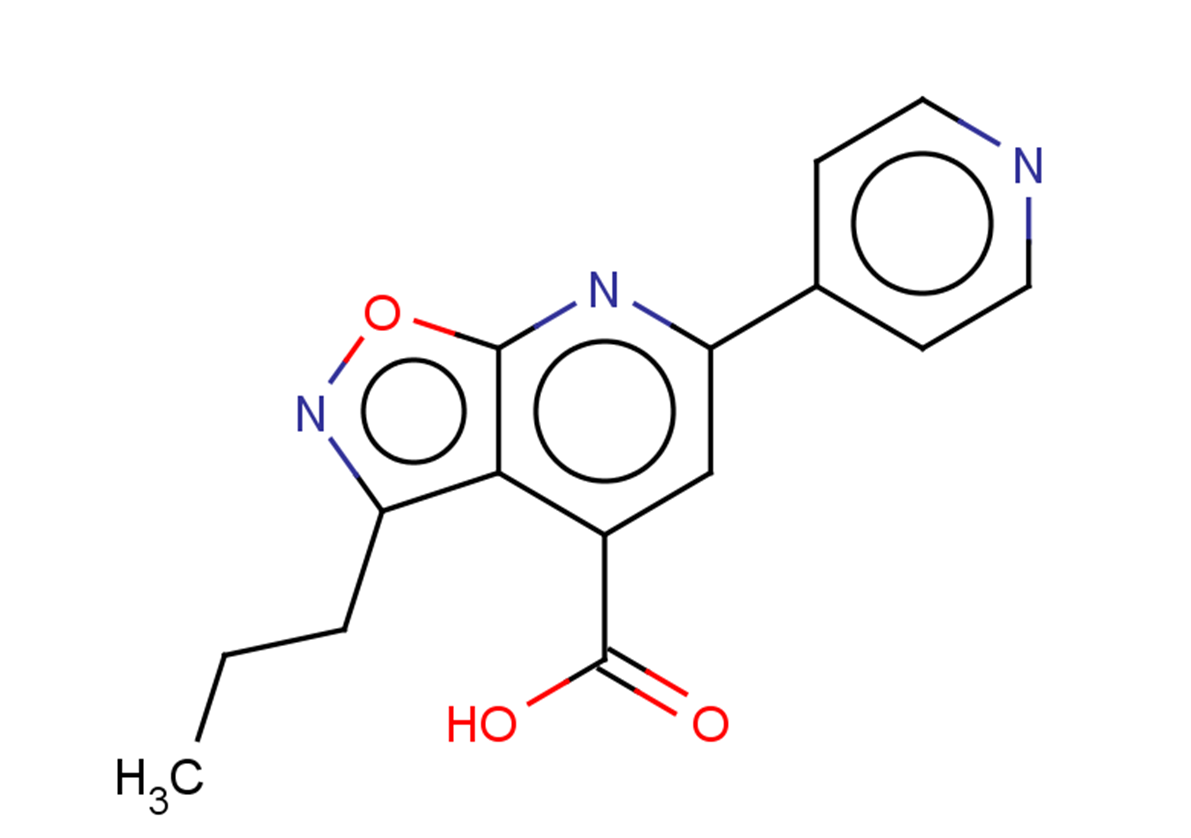 3-propyl-6-(pyridin-4-yl)-[1,2]oxazolo[5,4-b]pyridine-4-carboxylic acid