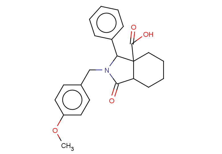 2-[(4-methoxyphenyl)methyl]-1-oxo-3-phenyl-octahydro-1H-isoindole-3a-carboxylic acid