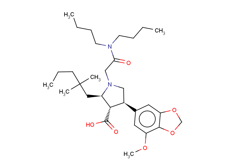(2R,3S,4R)-1-(2-(DIBUTYLAMINO)-2-OXOETHYL)-2-(2,2-DIMETHYLPENTYL)-4-(7-METHOXYBENZO[D][1,3]DIOXOL-5-YL)PYRROLIDINE-3-CARBOXYLIC ACID