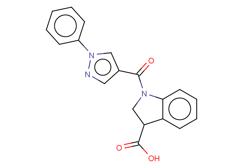 1-(1-phenyl-1H-pyrazole-4-carbonyl)-2,3-dihydro-1H-indole-3-carboxylic acid
