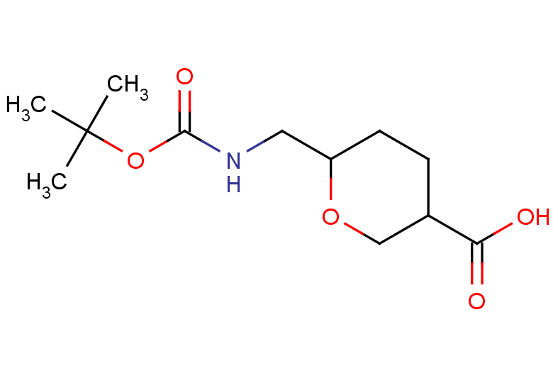 6-({[(tert-butoxy)carbonyl]amino}methyl)oxane-3-carboxylic acid, Mixture of diastereomers