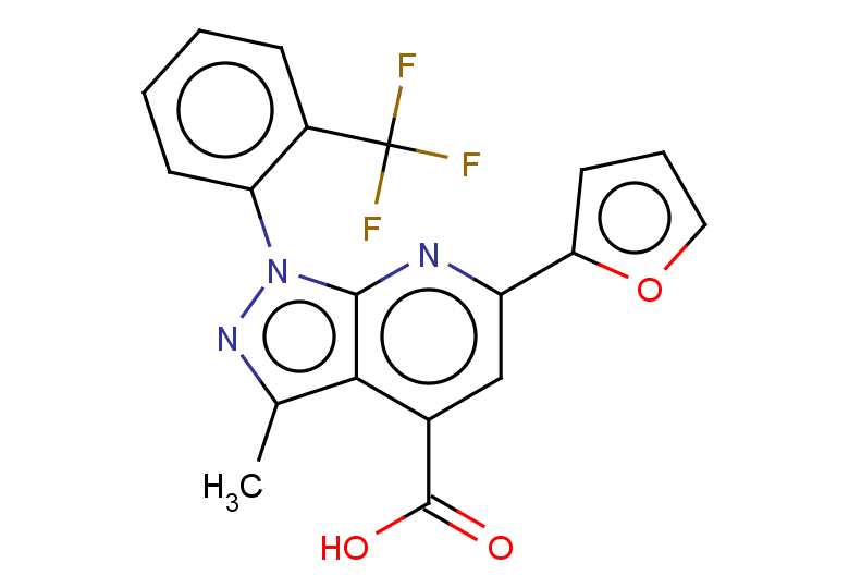 6-(furan-2-yl)-3-methyl-1-[2-(trifluoromethyl)phenyl]-1H-pyrazolo[3,4-b]pyridine-4-carboxylic acid