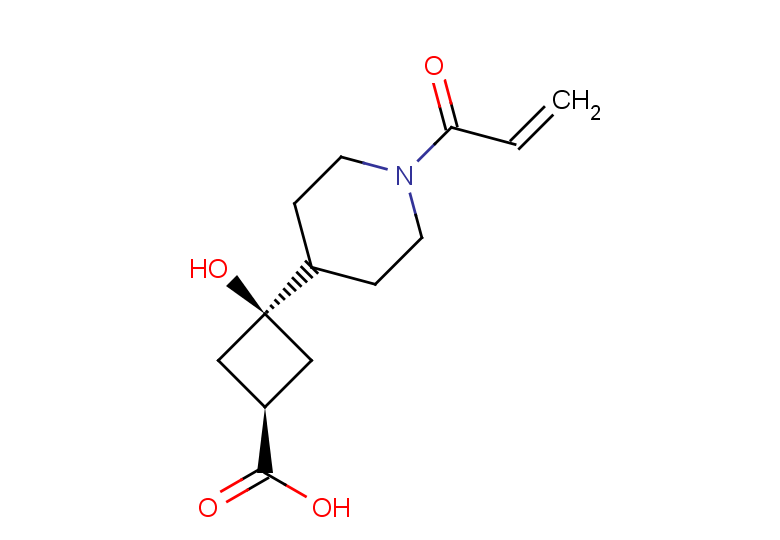 (1s,3s)-3-hydroxy-3-[1-(prop-2-enoyl)piperidin-4-yl]cyclobutane-1-carboxylic acid, trans