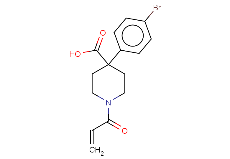 4-(4-bromophenyl)-1-(prop-2-enoyl)piperidine-4-carboxylic acid