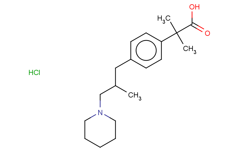 2-methyl-2-{4-[2-methyl-3-(piperidin-1-yl)propyl]phenyl}propanoic acid hydrochloride