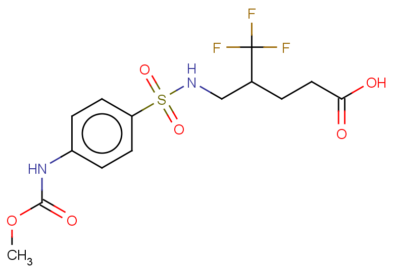 5,5,5-trifluoro-4-({4-[(methoxycarbonyl)amino]benzenesulfonamido}methyl)pentanoic acid