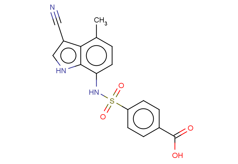 4-[(3-cyano-4-methyl-1H-indol-7-yl)sulfamoyl]benzoic acid