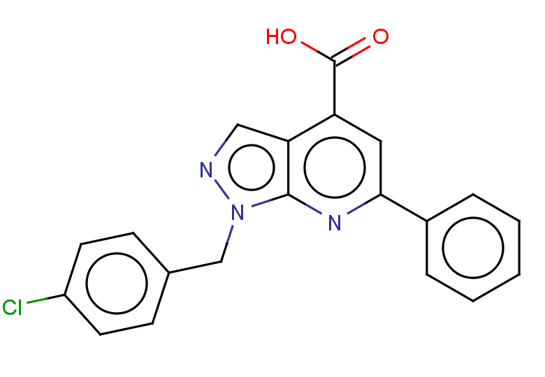 1-[(4-chlorophenyl)methyl]-6-phenyl-1H-pyrazolo[3,4-b]pyridine-4-carboxylic acid