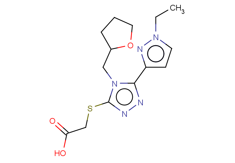 2-{[5-(1-ethyl-1H-pyrazol-3-yl)-4-[(oxolan-2-yl)methyl]-4H-1,2,4-triazol-3-yl]sulfanyl}acetic acid
