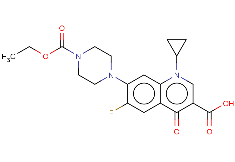 1-cyclopropyl-7-[4-(ethoxycarbonyl)piperazin-1-yl]-6-fluoro-4-oxo-1,4-dihydroquinoline-3-carboxylic acid