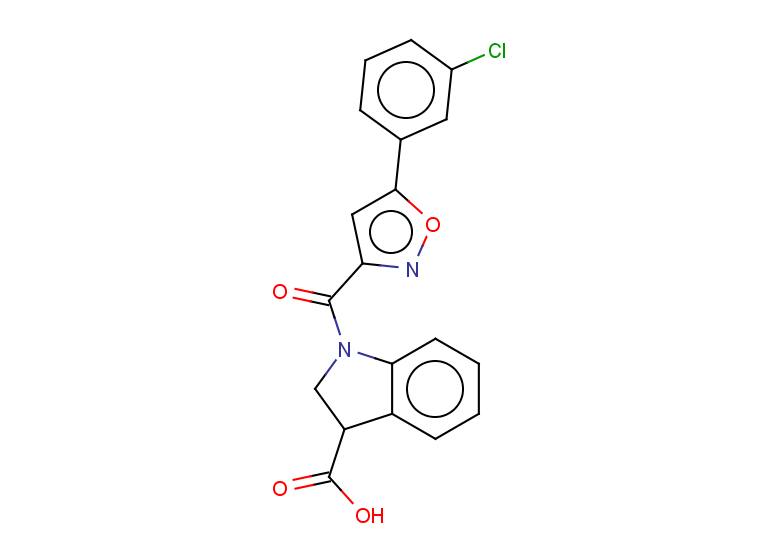 1-[5-(3-chlorophenyl)-1,2-oxazole-3-carbonyl]-2,3-dihydro-1H-indole-3-carboxylic acid