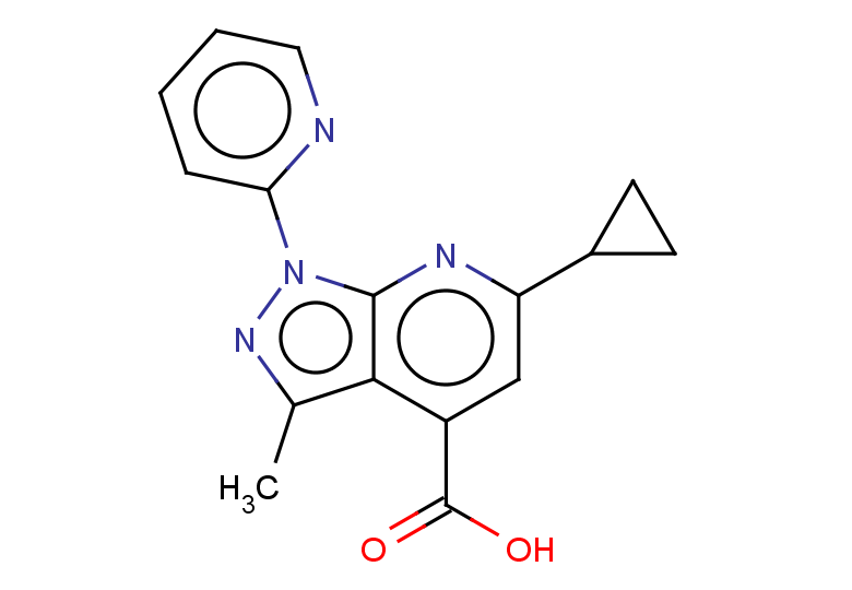 6-cyclopropyl-3-methyl-1-(pyridin-2-yl)-1H-pyrazolo[3,4-b]pyridine-4-carboxylic acid