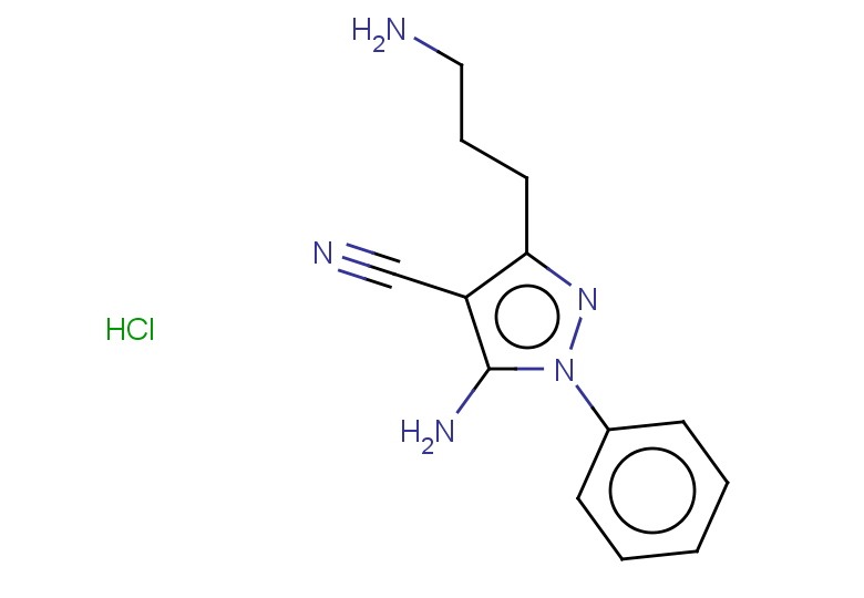5-amino-3-(3-aminopropyl)-1-phenyl-1H-pyrazole-4-carbonitrile hydrochloride