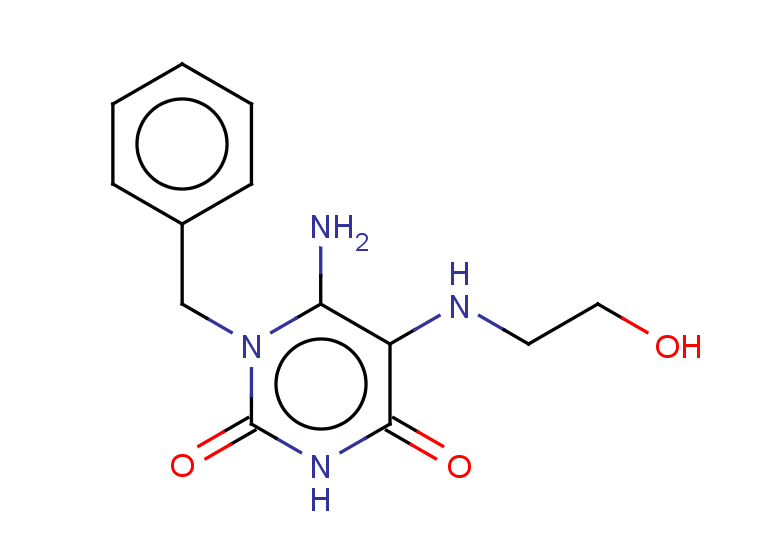 6-amino-1-benzyl-5-[(2-hydroxyethyl)amino]-1,2,3,4-tetrahydropyrimidine-2,4-dione