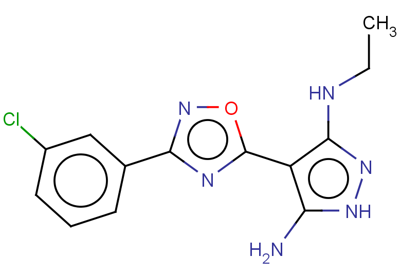 4-[3-(3-chlorophenyl)-1,2,4-oxadiazol-5-yl]-3-N-ethyl-1H-pyrazole-3,5-diamine