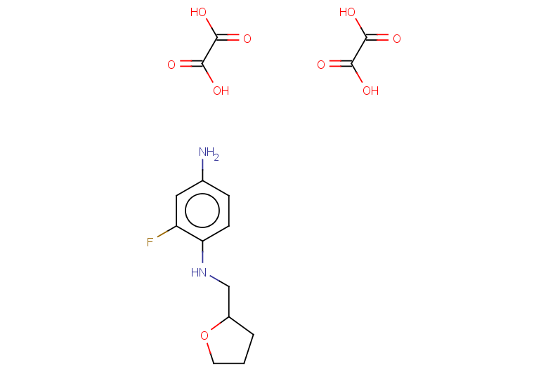 2-fluoro-1-N-(oxolan-2-ylmethyl)benzene-1,4-diamine, bis(oxalic acid)