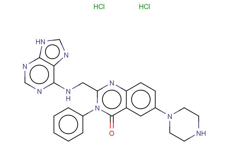 3-phenyl-6-(piperazin-1-yl)-2-{[(9H-purin-6-yl)amino]methyl}-3,4-dihydroquinazolin-4-one dihydrochloride
