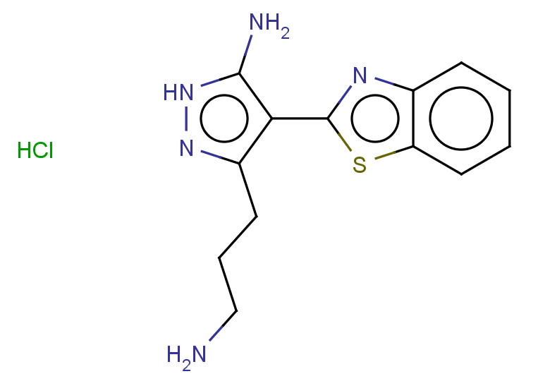 3-(3-aminopropyl)-4-(1,3-benzothiazol-2-yl)-1H-pyrazol-5-amine hydrochloride