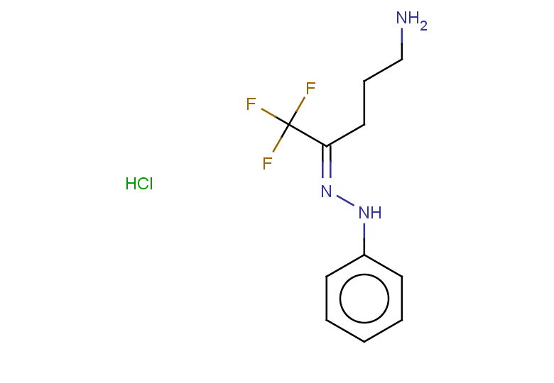 (E)-1-(5-amino-1,1,1-trifluoropentan-2-ylidene)-2-phenylhydrazine hydrochloride