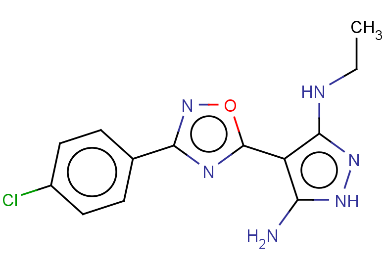 4-[3-(4-chlorophenyl)-1,2,4-oxadiazol-5-yl]-3-N-ethyl-1H-pyrazole-3,5-diamine