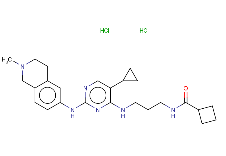 N-[3-({5-cyclopropyl-2-[(2-methyl-1,2,3,4-tetrahydroisoquinolin-6-yl)amino]pyrimidin-4-yl}amino)propyl]cyclobutanecarboxamide dihydrochloride