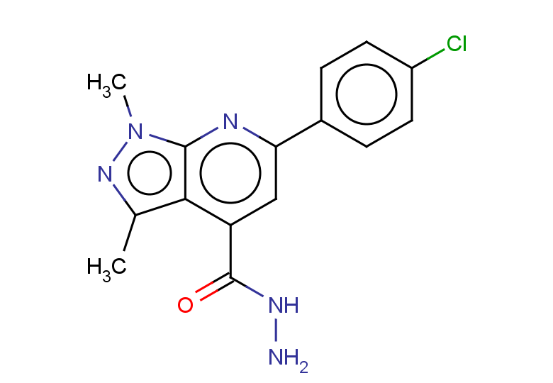 6-(4-CHLOROPHENYL)-1,3-DIMETHYL-1H-PYRAZOLO[3,4-B]PYRIDINE-4-CARBOHYDRAZI+