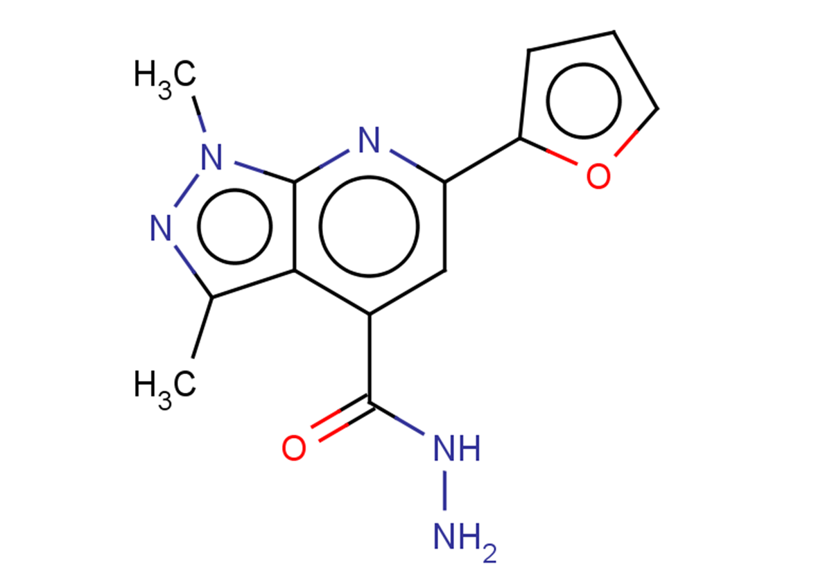 6-(2-FURYL)-1,3-DIMETHYL-1H-PYRAZOLO[3,4-B]PYRIDINE-4-CARBOHYDRAZIDE