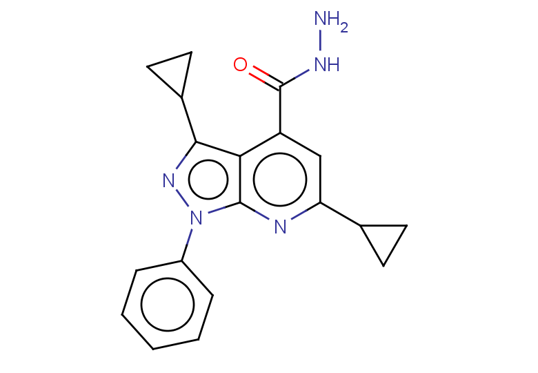 3,6-DICYCLOPROPYL-1-PHENYL-1H-PYRAZOLO[3,4-B]PYRIDINE-4-CARBOHYDRAZIDE