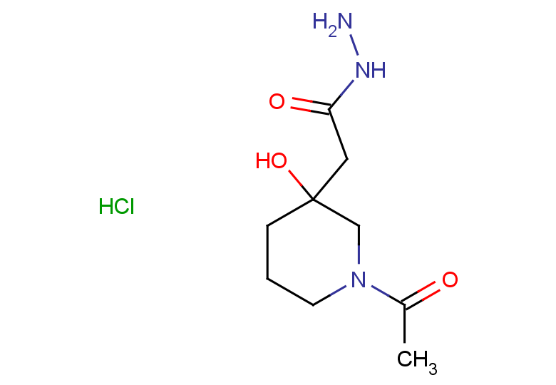 2-(1-acetyl-3-hydroxypiperidin-3-yl)acetohydrazide hydrochloride