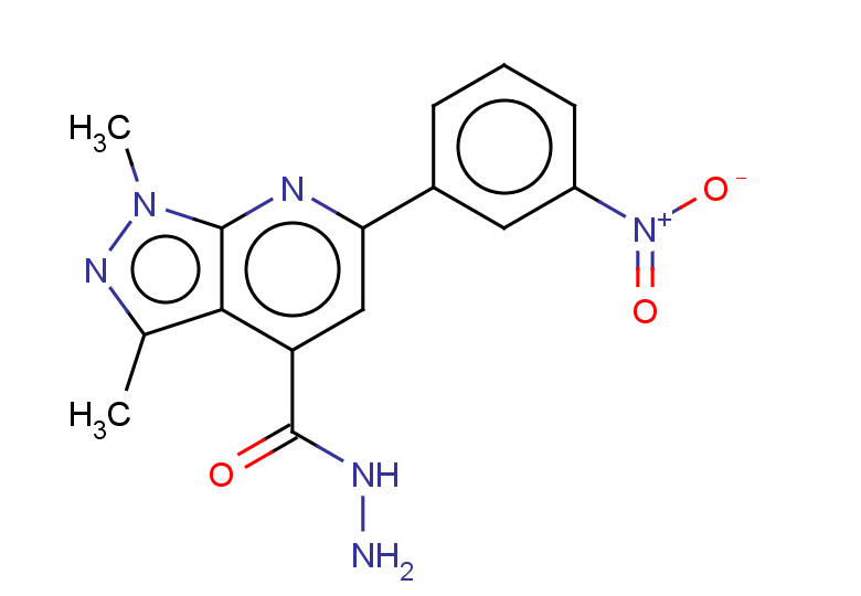 1,3-DIMETHYL-6-(3-NITROPHENYL)-1H-PYRAZOLO[3,4-B]PYRIDINE-4-CARBOHYDRAZID+