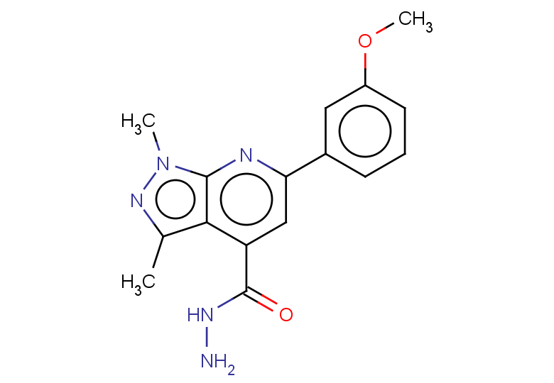 6-(3-METHOXYPHENYL)-1,3-DIMETHYL-1H-PYRAZOLO[3,4-B]PYRIDINE-4-CARBOHYDRAZ+