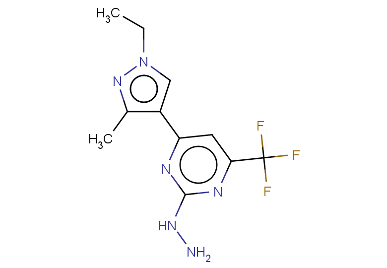 4-(1-ETHYL-3-METHYL-1H-PYRAZOL-4-YL)-2-HYDRAZINO-6-(TRIFLUOROMETHYL)PYRIM+