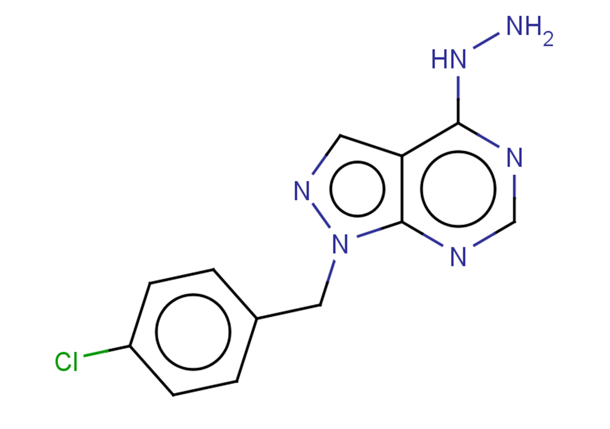 1-[(4-chlorophenyl)methyl]-4-hydrazinyl-1H-pyrazolo[3,4-d]pyrimidine